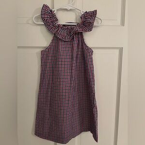 Girls Blue Red and White Checked Bailey Boys Dress